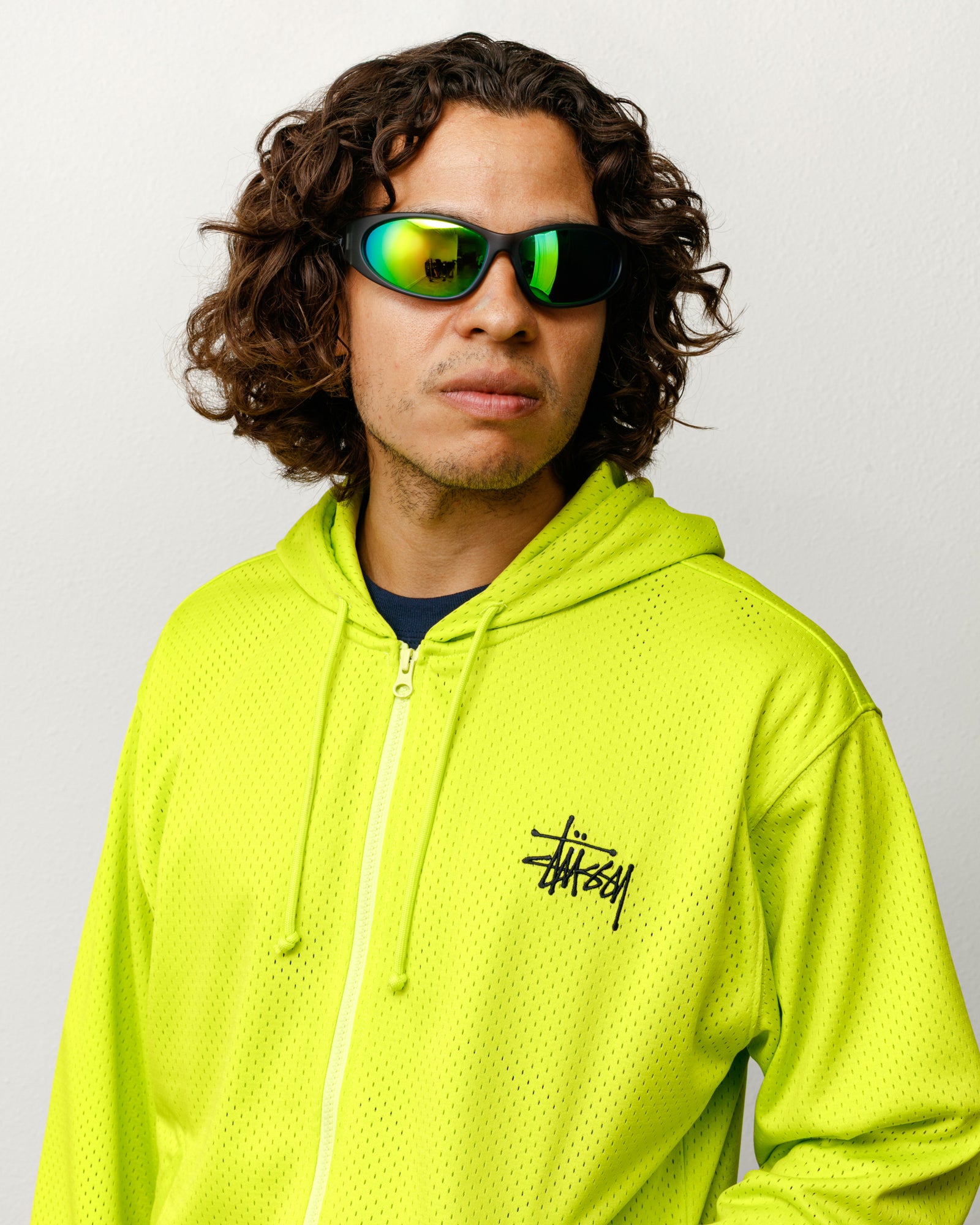 Stussy Adrian Sunglasses occhiali grigi lenti verdi