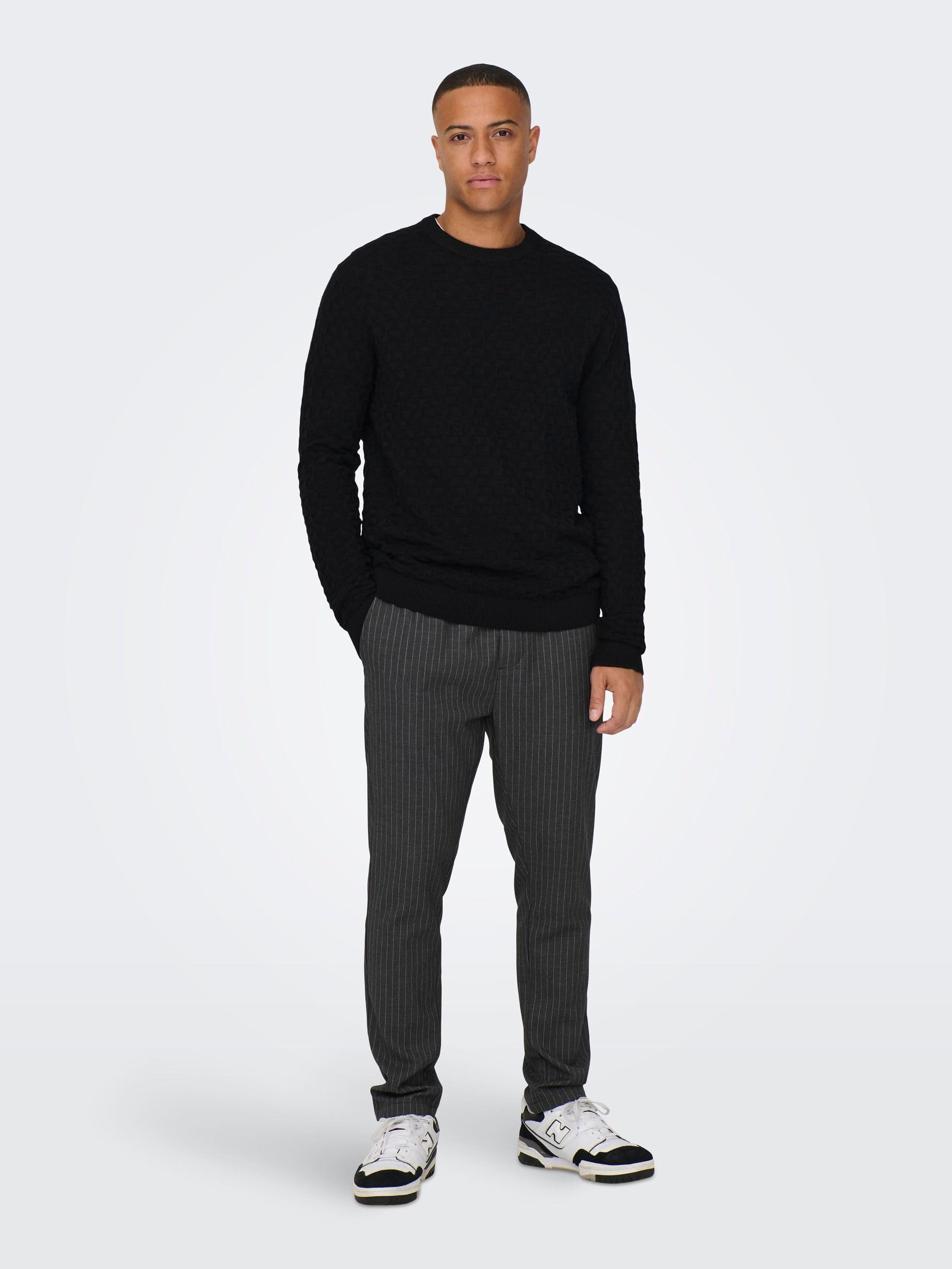 Only & Sons Onskalle Maglione Uomo Nero Girocollo
