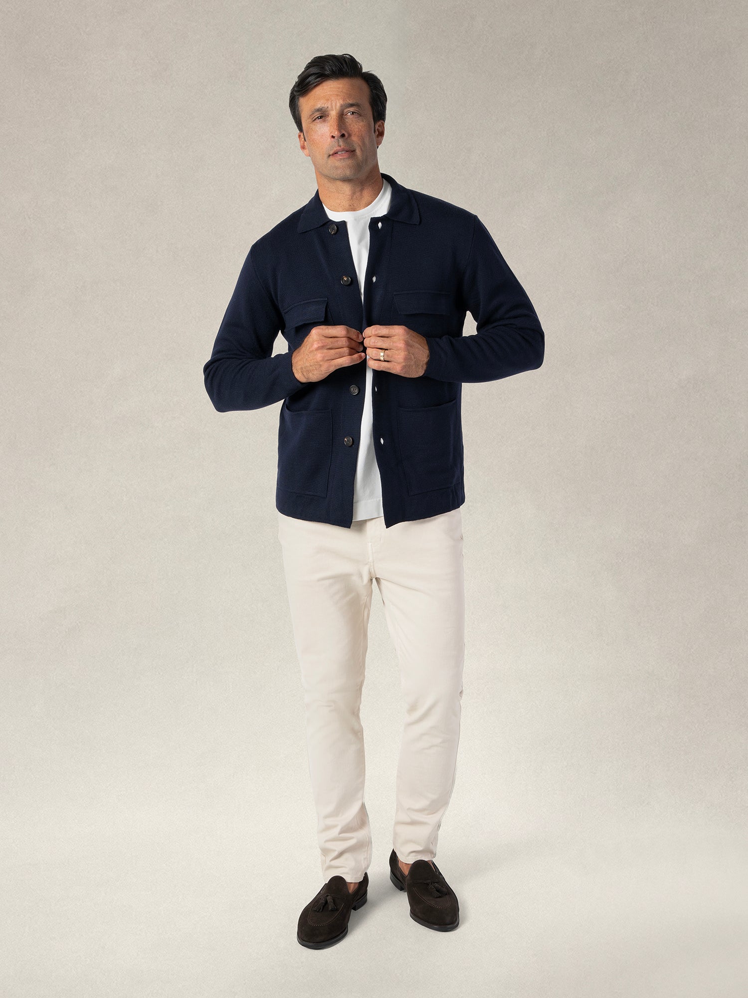 Robert Talbott Landon Giacca Uomo Navy Merino