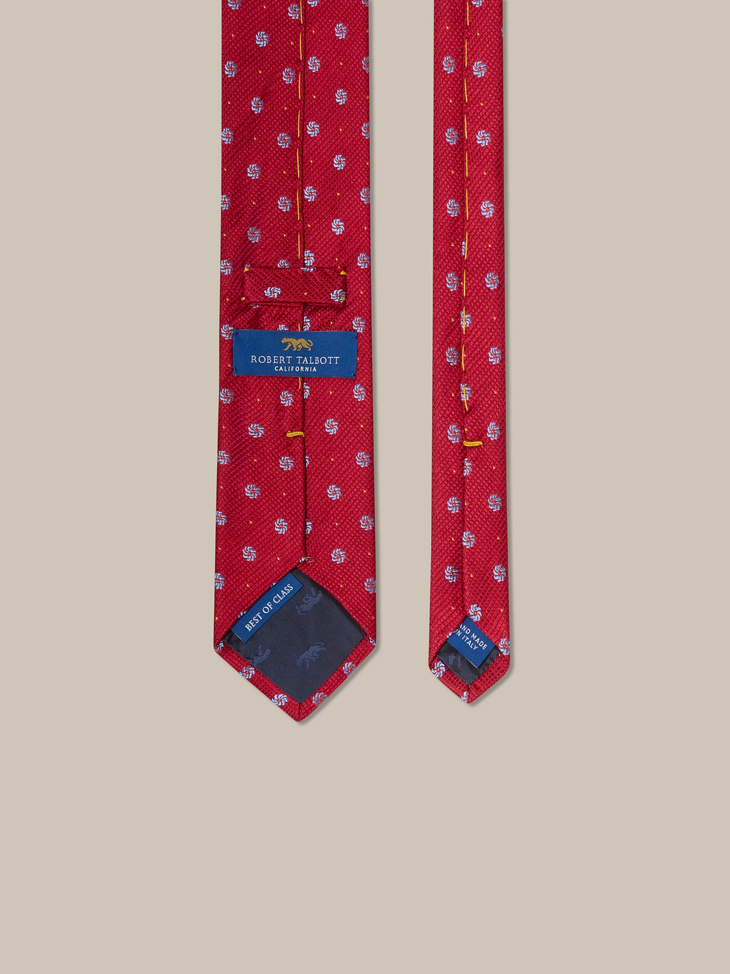 Robert Talbott Robert Floral Cravatta Seta Rossa Jacquard