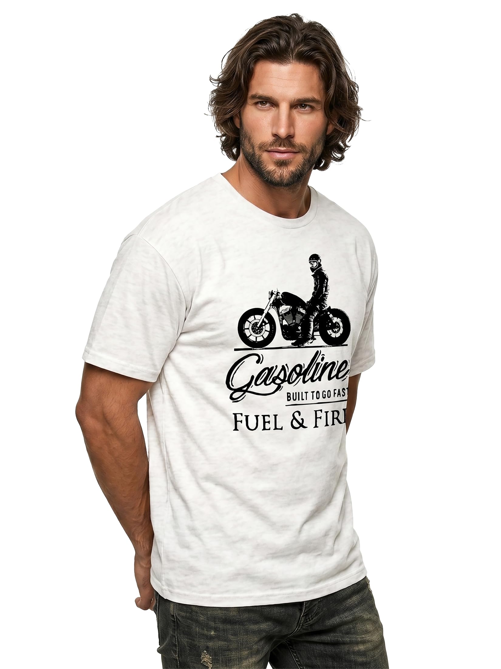 MAKAYA Cafe Racer Vintage T-Shirt Moto Uomo XL