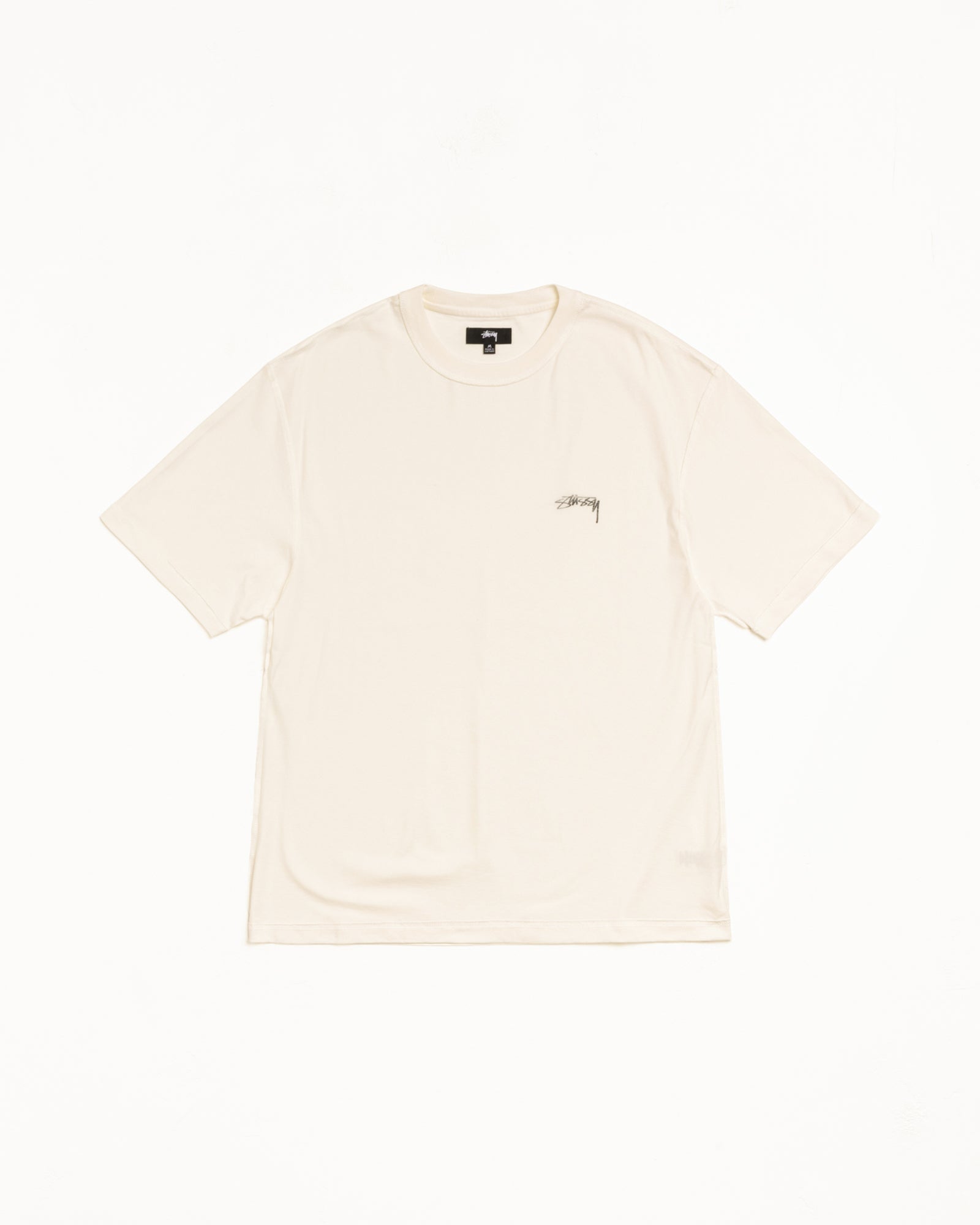 Stussy Lazy Tee maglietta White relaxed 190 gsm cotone