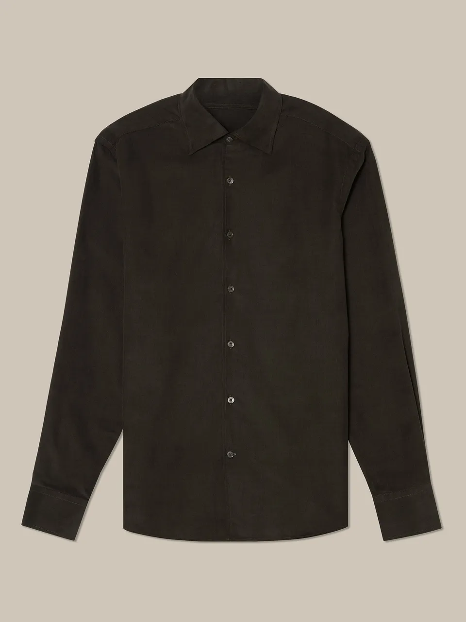 Robert Talbott Morgan Corduroy Camicia Velluto Oliva Cotone