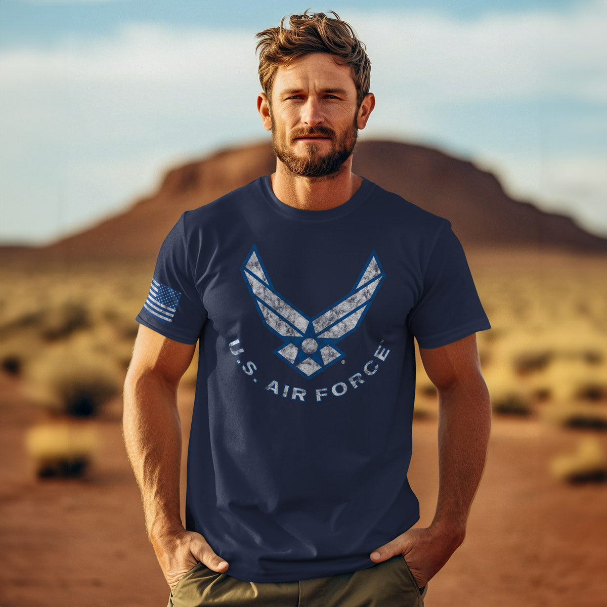 7.62 Design Air Force Flight t-shirt blu cotone