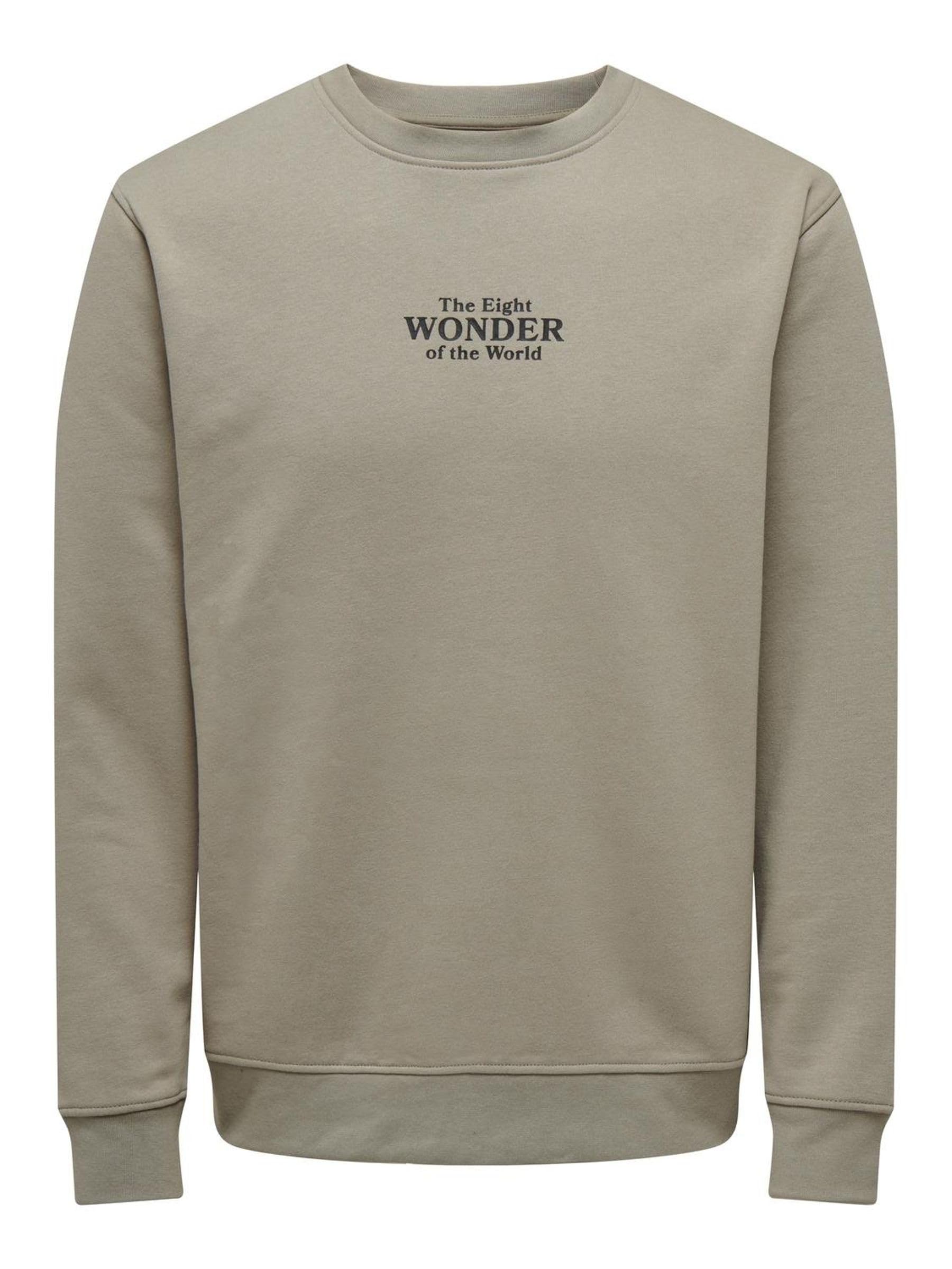 ONLY & SONS Onscelebrity felpa uomo khaki girocollo