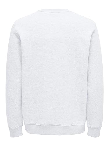 ONLY & SONS Regular Logo Crew maglione uomo bianco-nero cotone