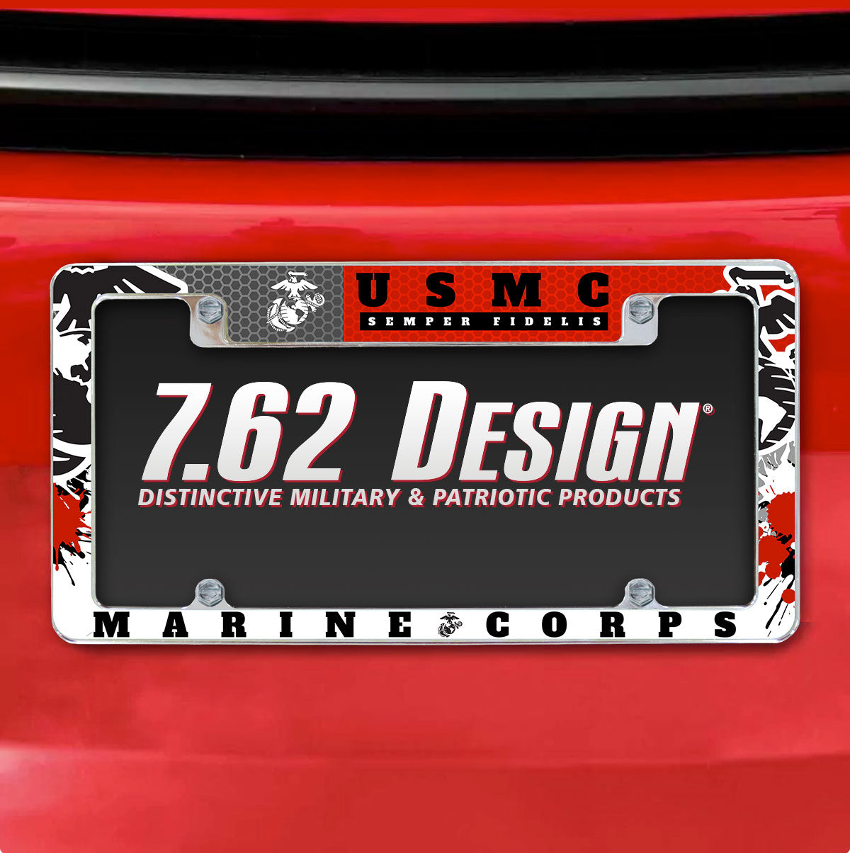 7.62 Design Marine Corps Cornice Targa 6x12.25" Cromata Zinco