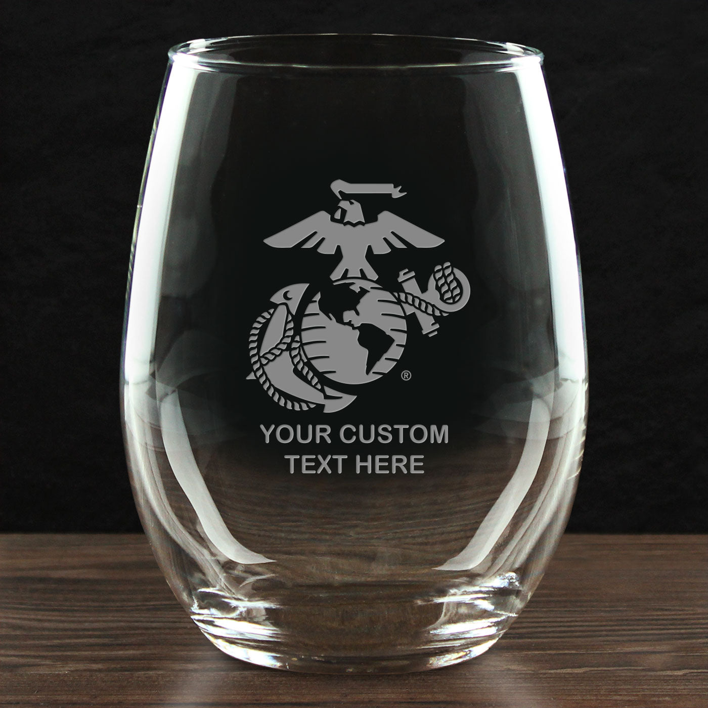 7.62 Design USMC Bicchiere Vino 21oz Senza Stelo Personalizzato