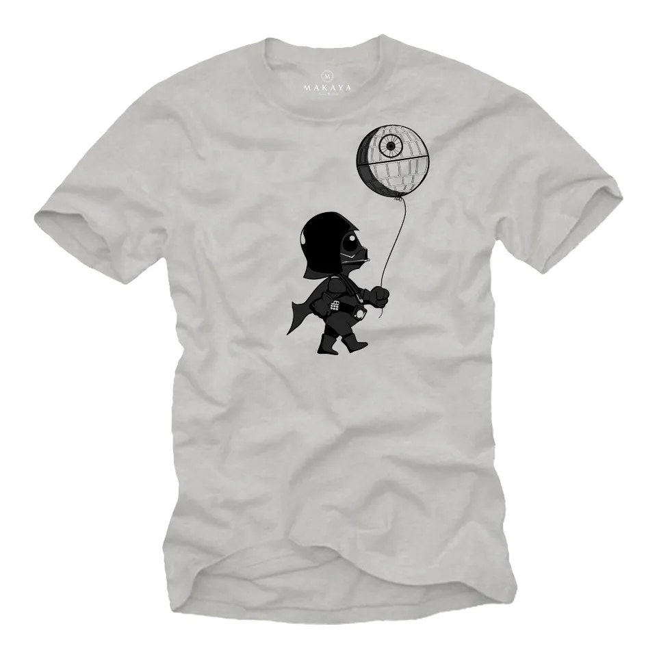MAKAYA T-Shirt Uomo Baby Darth Vader Maglietta L Cotone