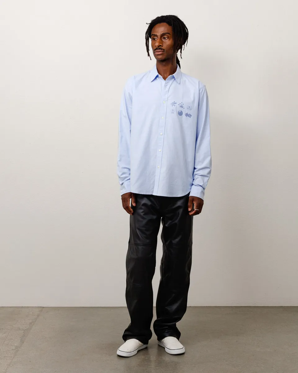 Stussy Junya Camicia Oxford Saxe Blue cotone