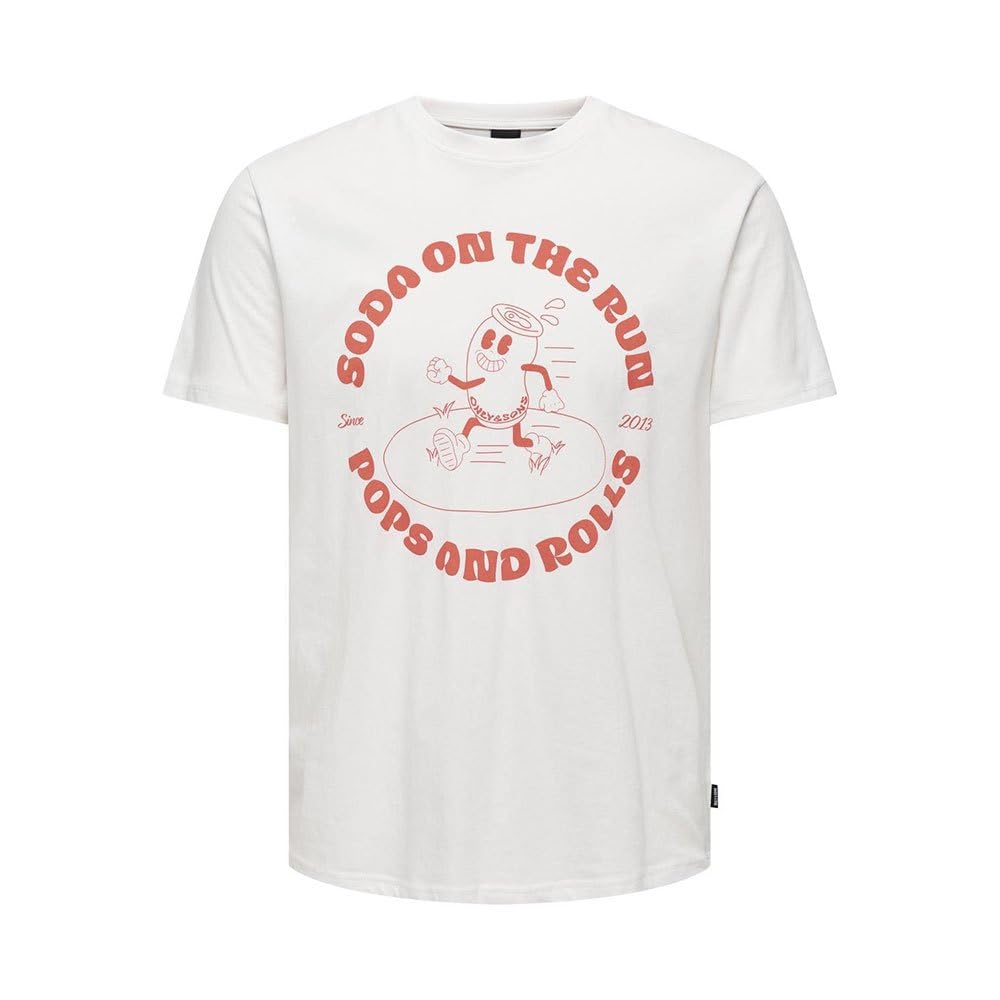 Only & Sons Kim Reg Funny T-shirt uomo XS cotone bio