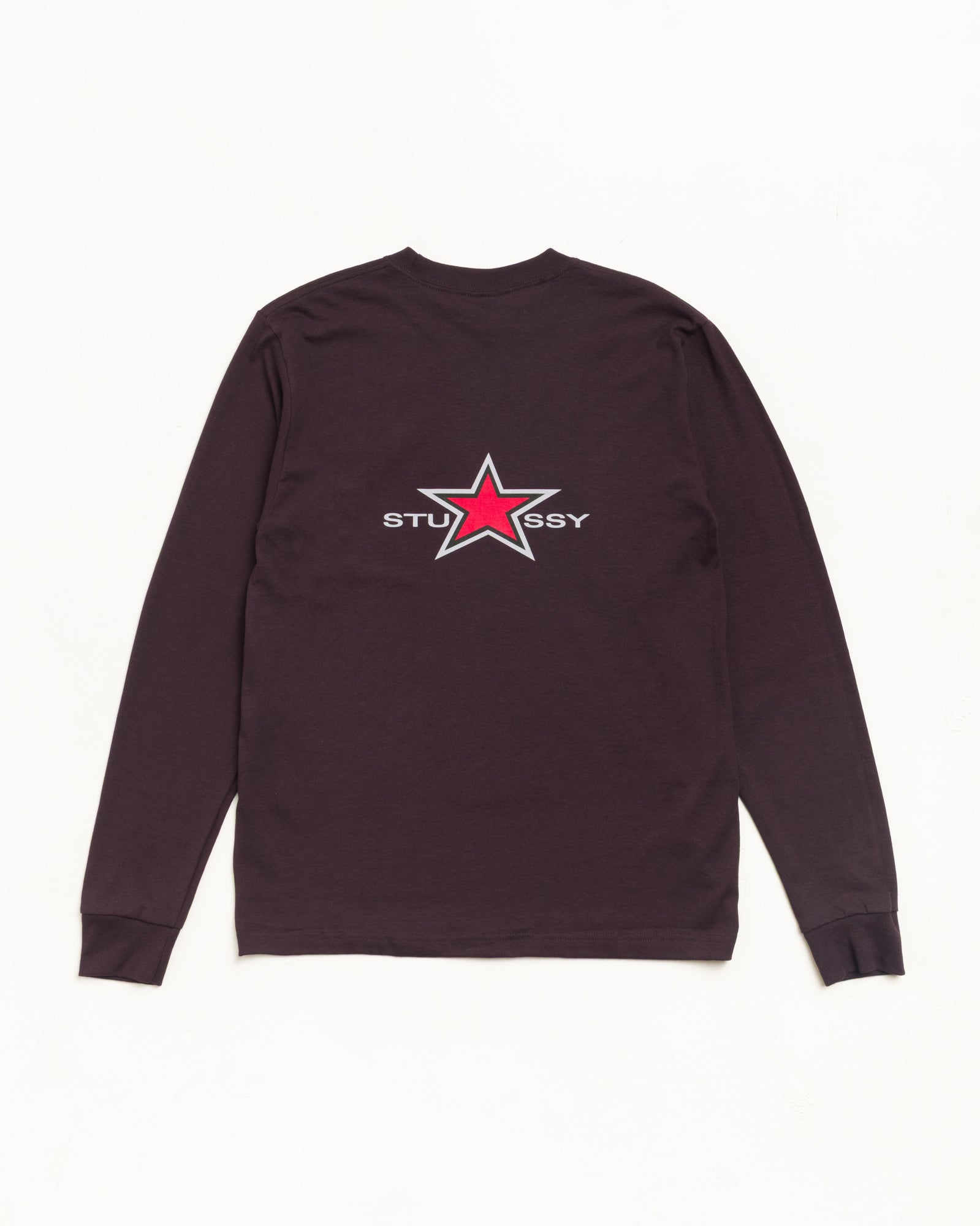 Stussy Star LS Tee maglietta cioccolato maniche lunghe