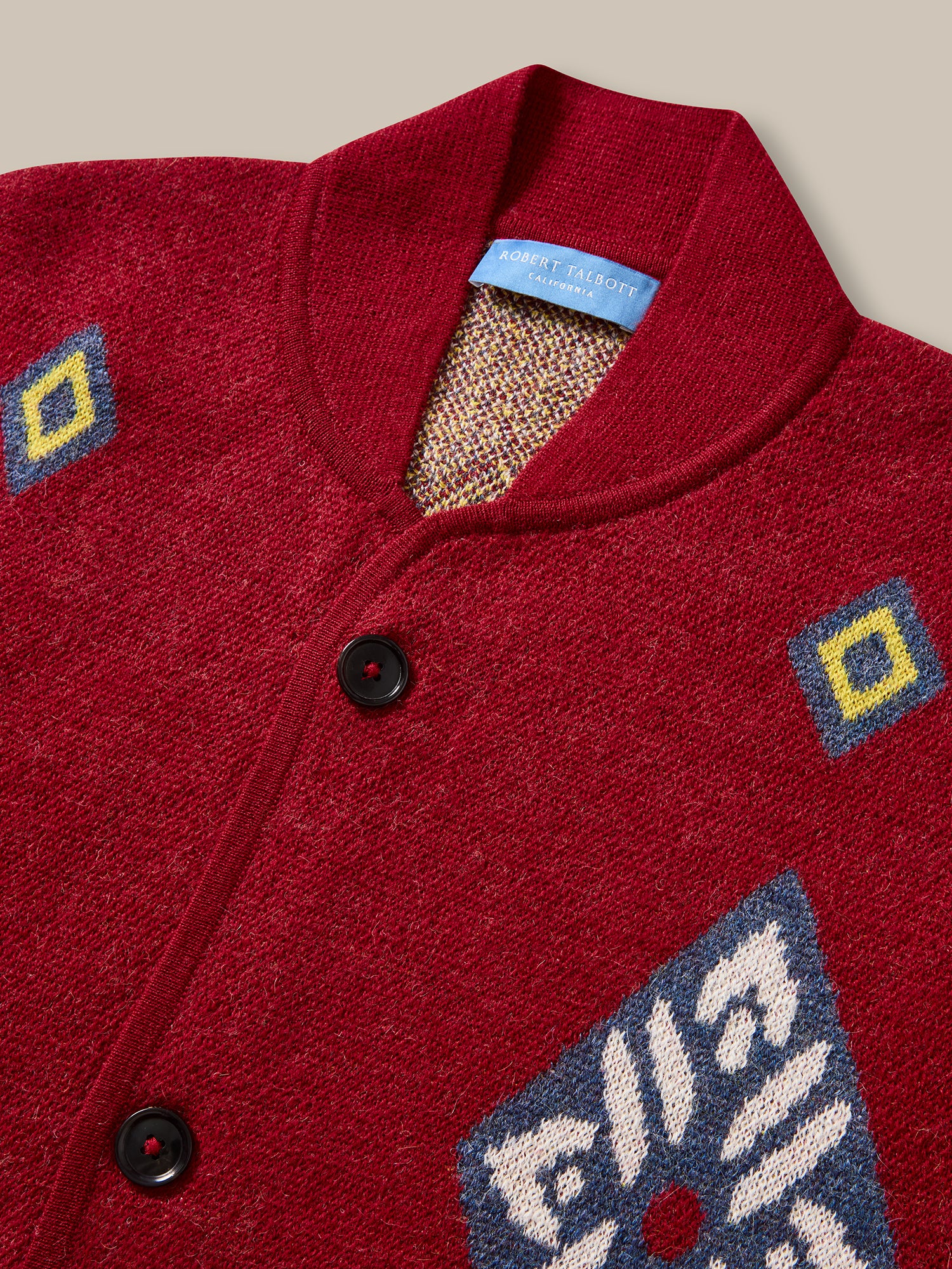 Robert Talbott Devon Cardigan Baby Alpaca Rosso Multi