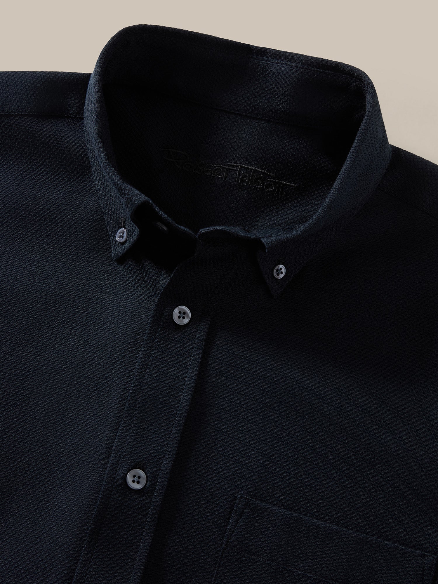 Robert Talbott Harrison Camicia Cotone Nero Piqué