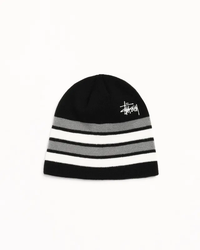 Stussy Basic Stripe Skullcap beanie berretto nero acrilico