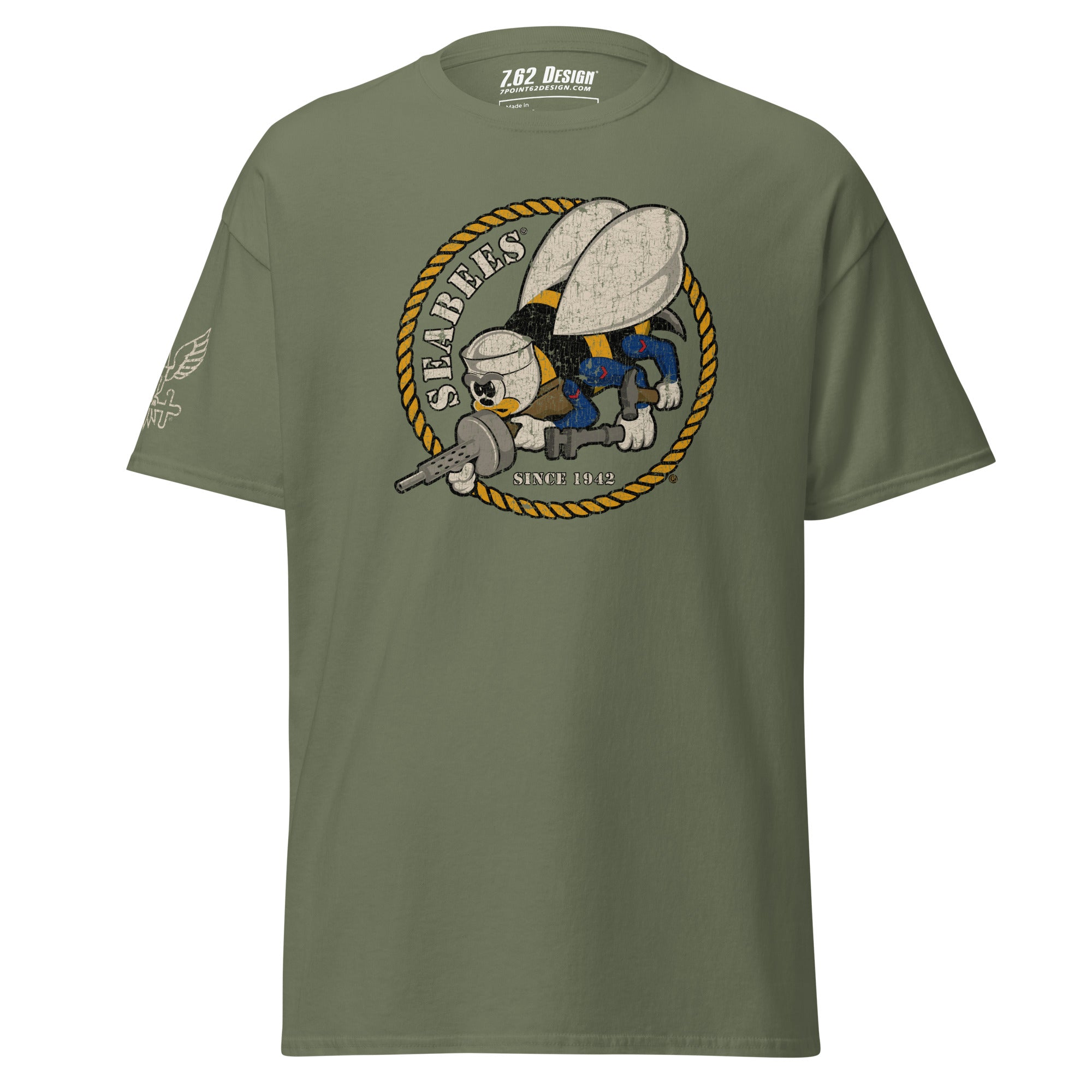 7.62 Design US Navy Seabees maglietta uomo nero cotone 170 g