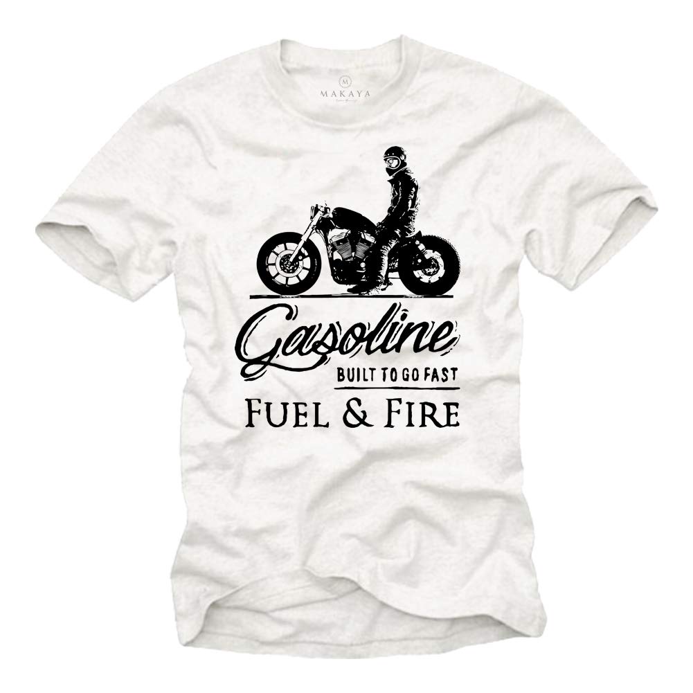 MAKAYA Cafe Racer Vintage T-Shirt Moto Uomo XL