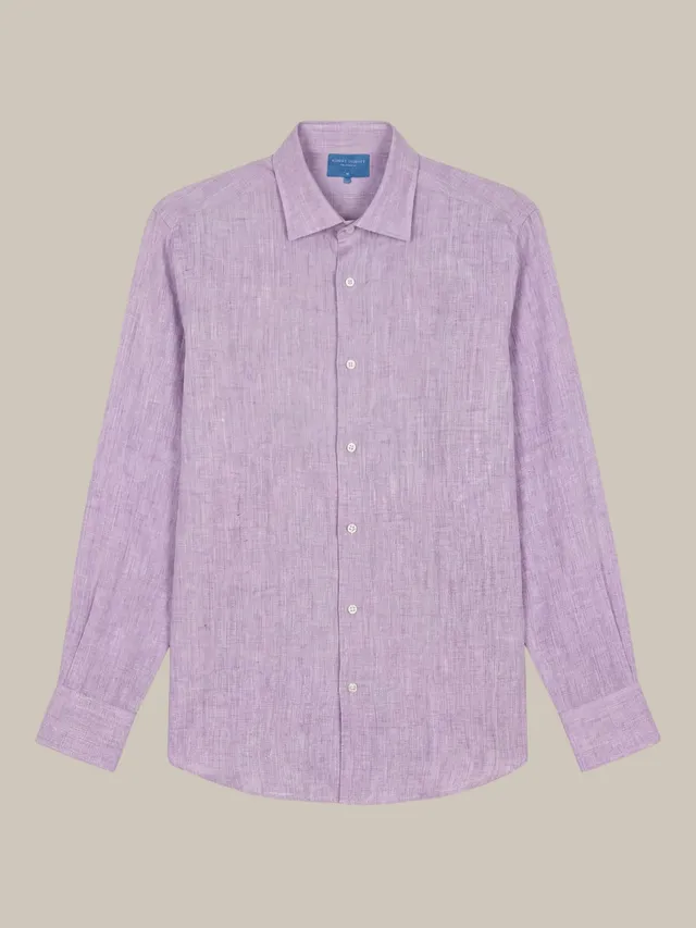 Robert Talbott Morgan camicia lino viola
