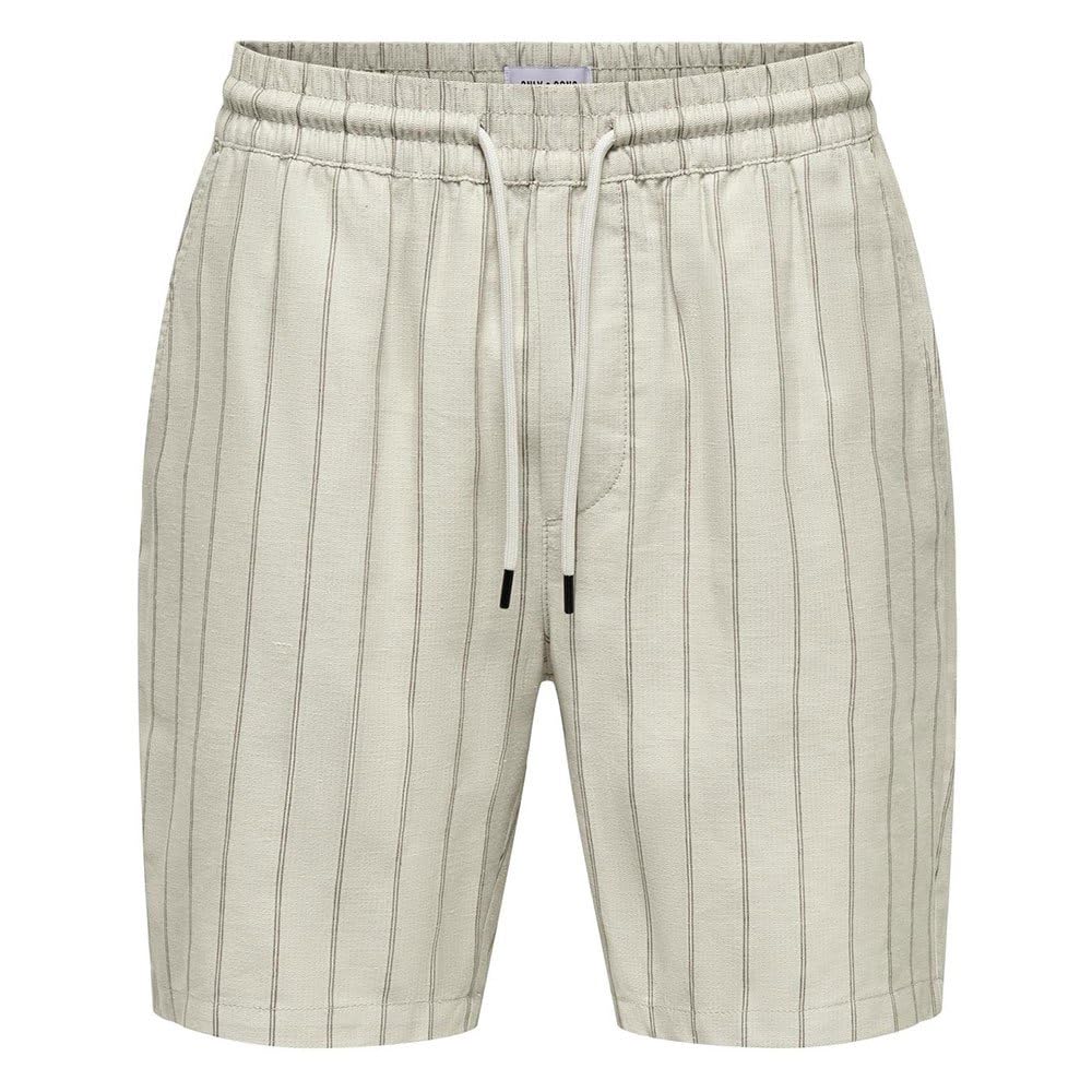 ONLY & SONS TEL Stripe 0139 pantaloncini M cotone lino