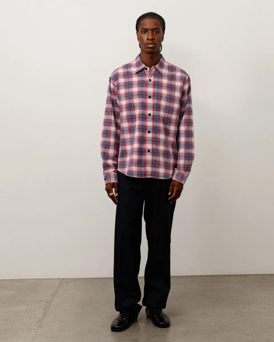 Stussy Dax camicia flanella rossa a quadri cotone