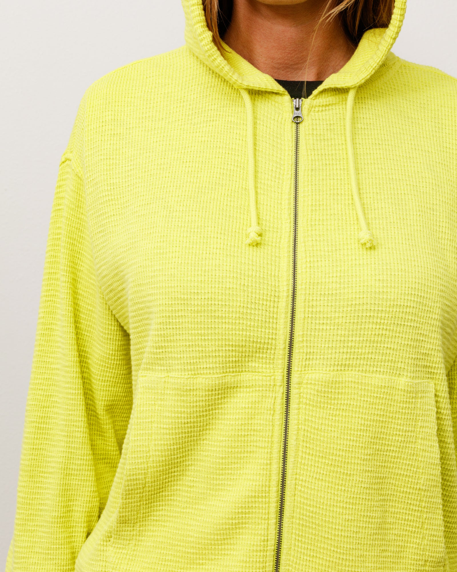 Stussy Lightweight Thermal Hoodie felpa lime cotone