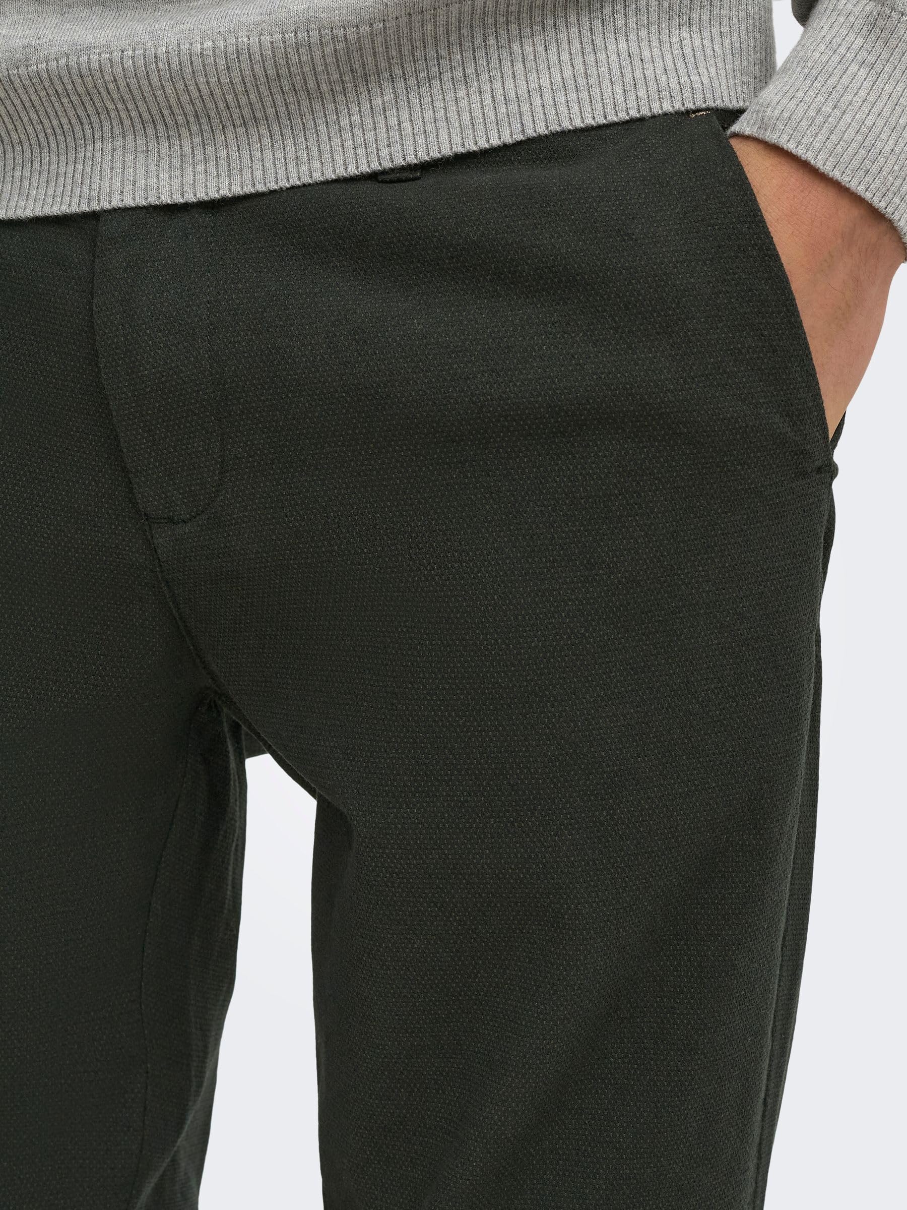 ONLY & SONS Onsmark Pete Pantaloni Uomo Slim Dobby Chino