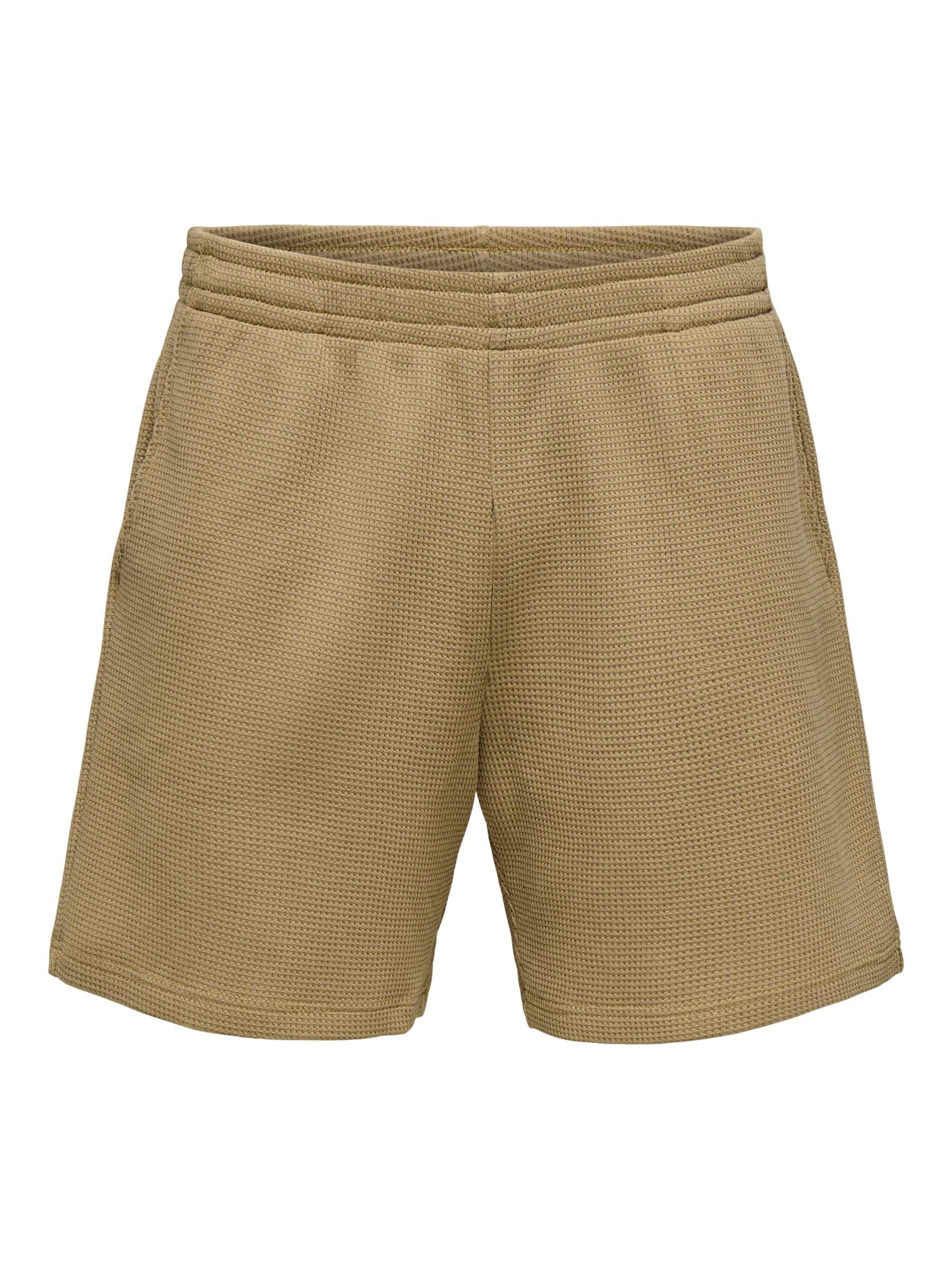 ONLY & SONS Onstobie Pantaloncini Waffle Uomo Nero M