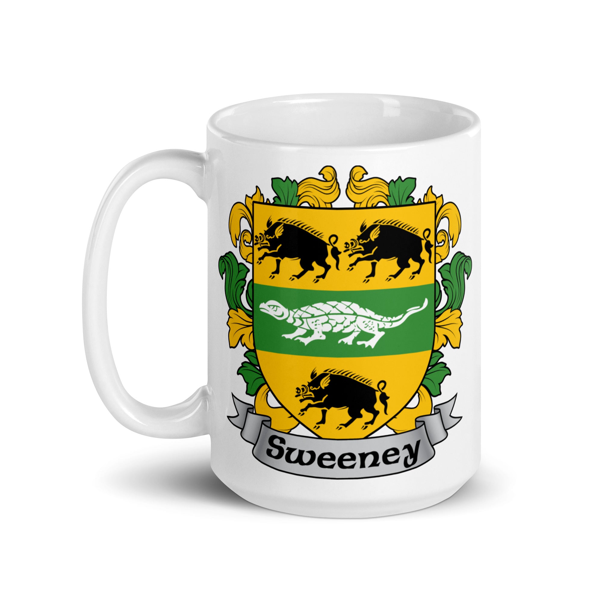 7.62 Design Tazza Mug Sweeney Irish Crest 15oz Ceramica