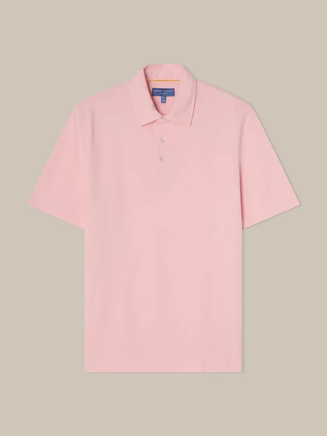 Robert Talbott Walker polo classic pink cotone manica corta