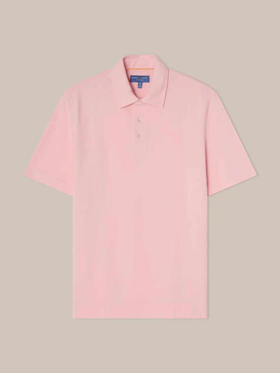 Robert Talbott Walker polo classic pink cotone manica corta