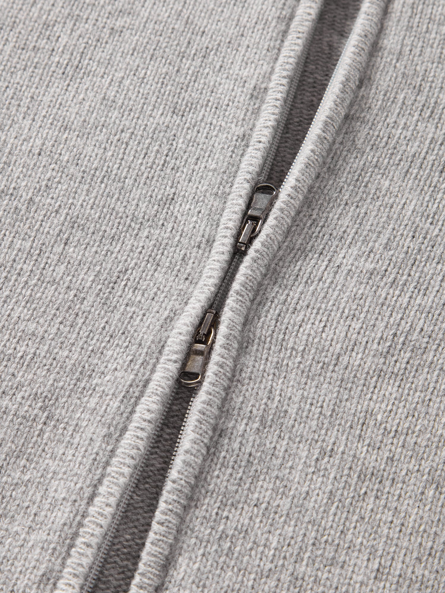 Robert Talbott Graham Full Zip Maglione Uomo Grigio Chiaro Cashmere