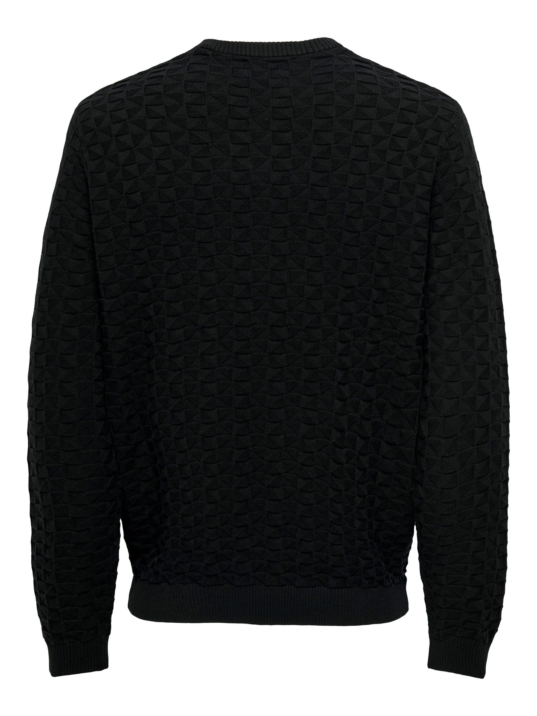 Only & Sons Onskalle Maglione Uomo Nero Girocollo