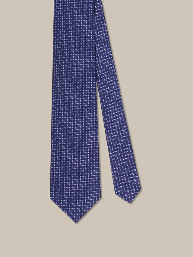 Robert Talbott Best of Class Micro Neat Cravatta Seta Blu REG