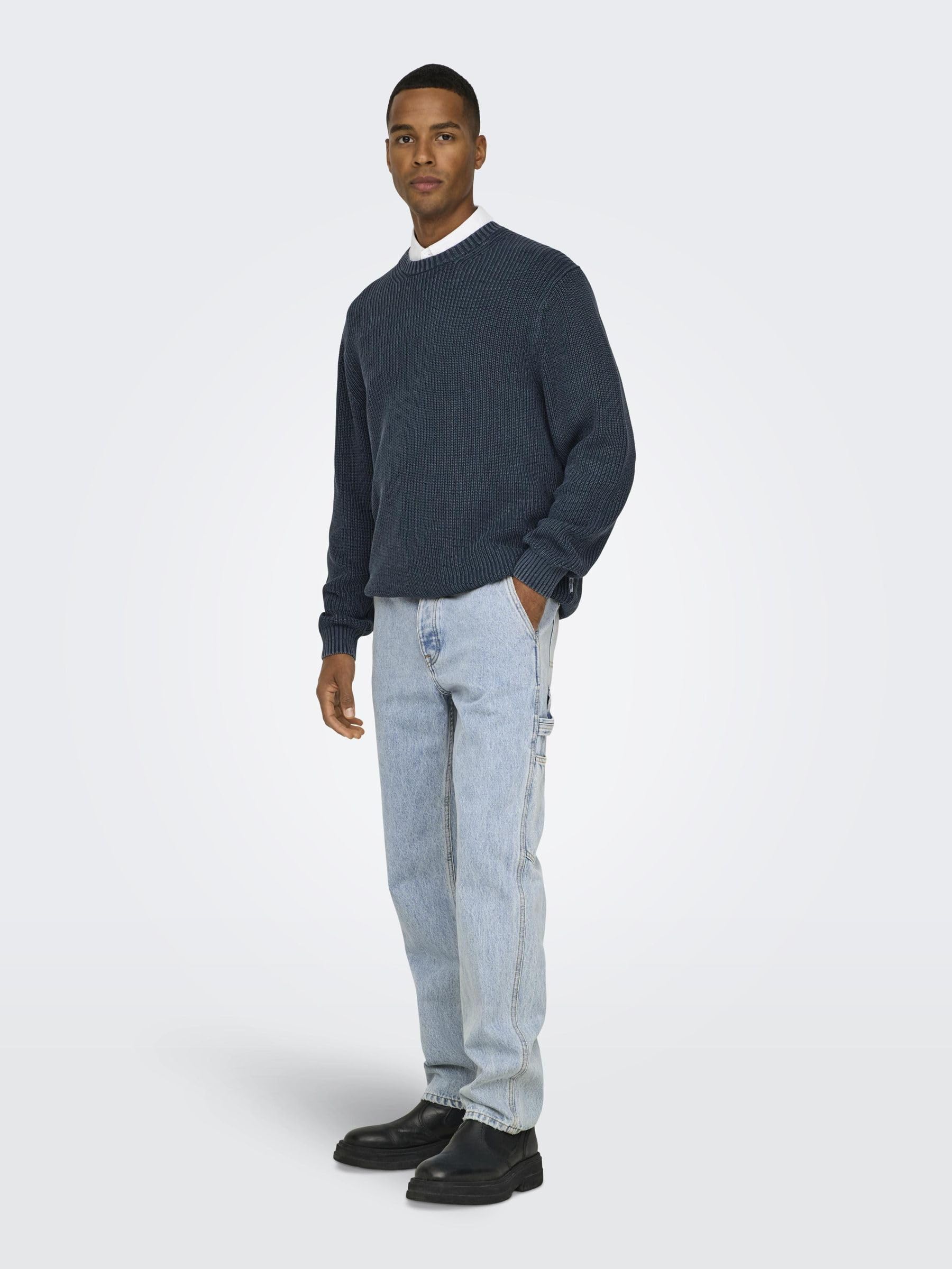ONLY & SONS Onsedge Straight Jeans uomo 33W/32L light blue