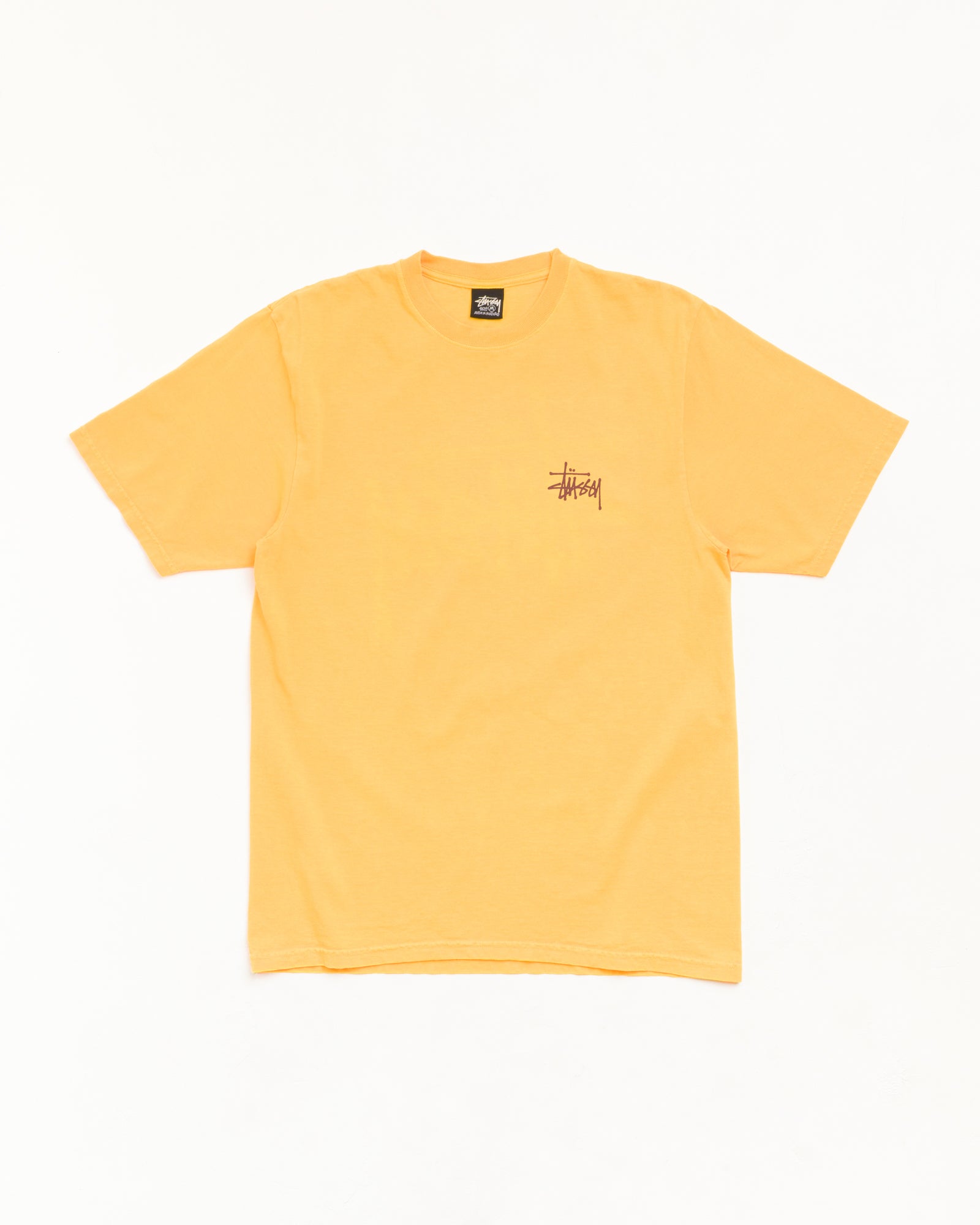 Stussy Basic Pigment Dyed t-shirt marigold cotone