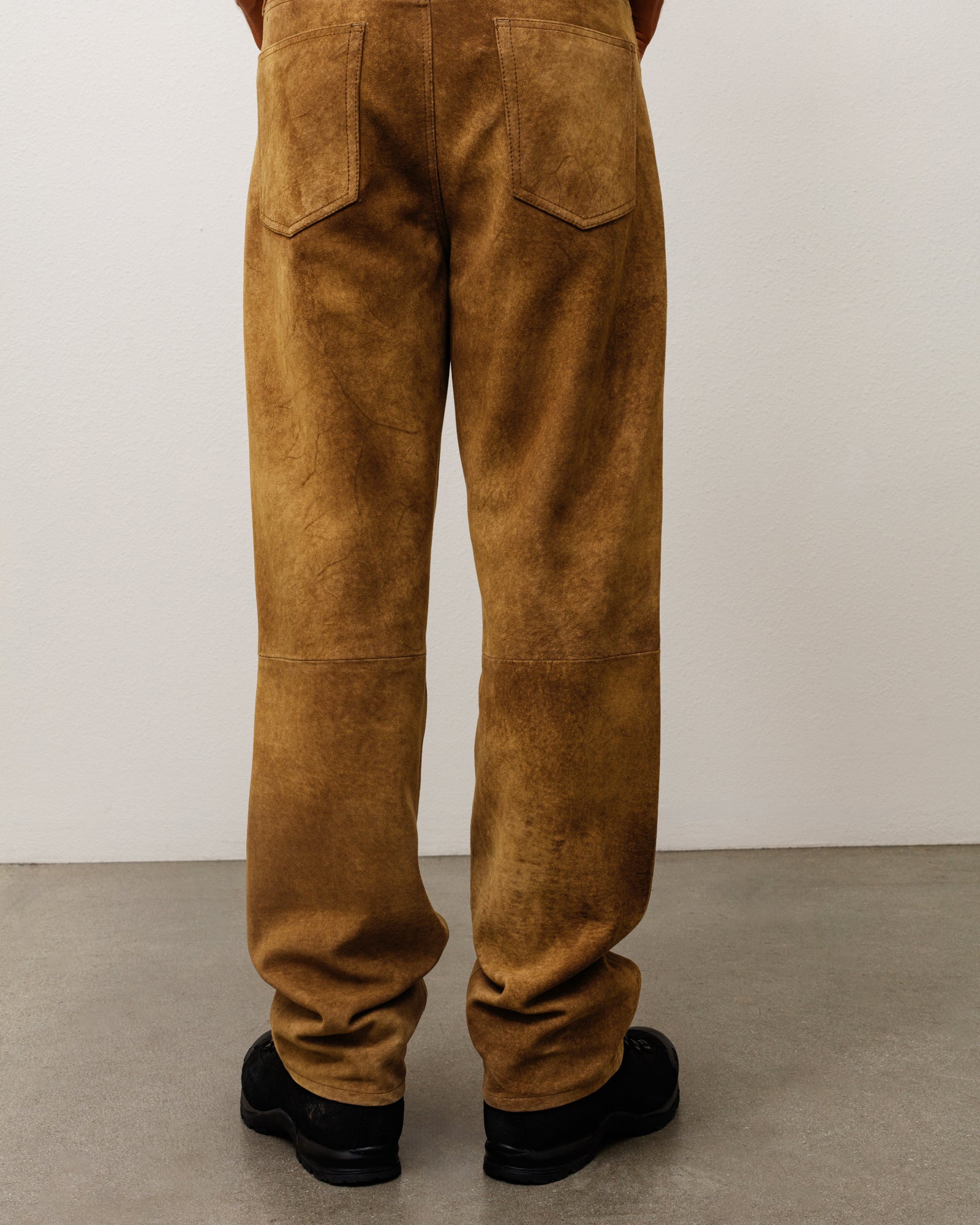 Stussy New Classic Pant Suede pantaloni tan pelle scamosciata