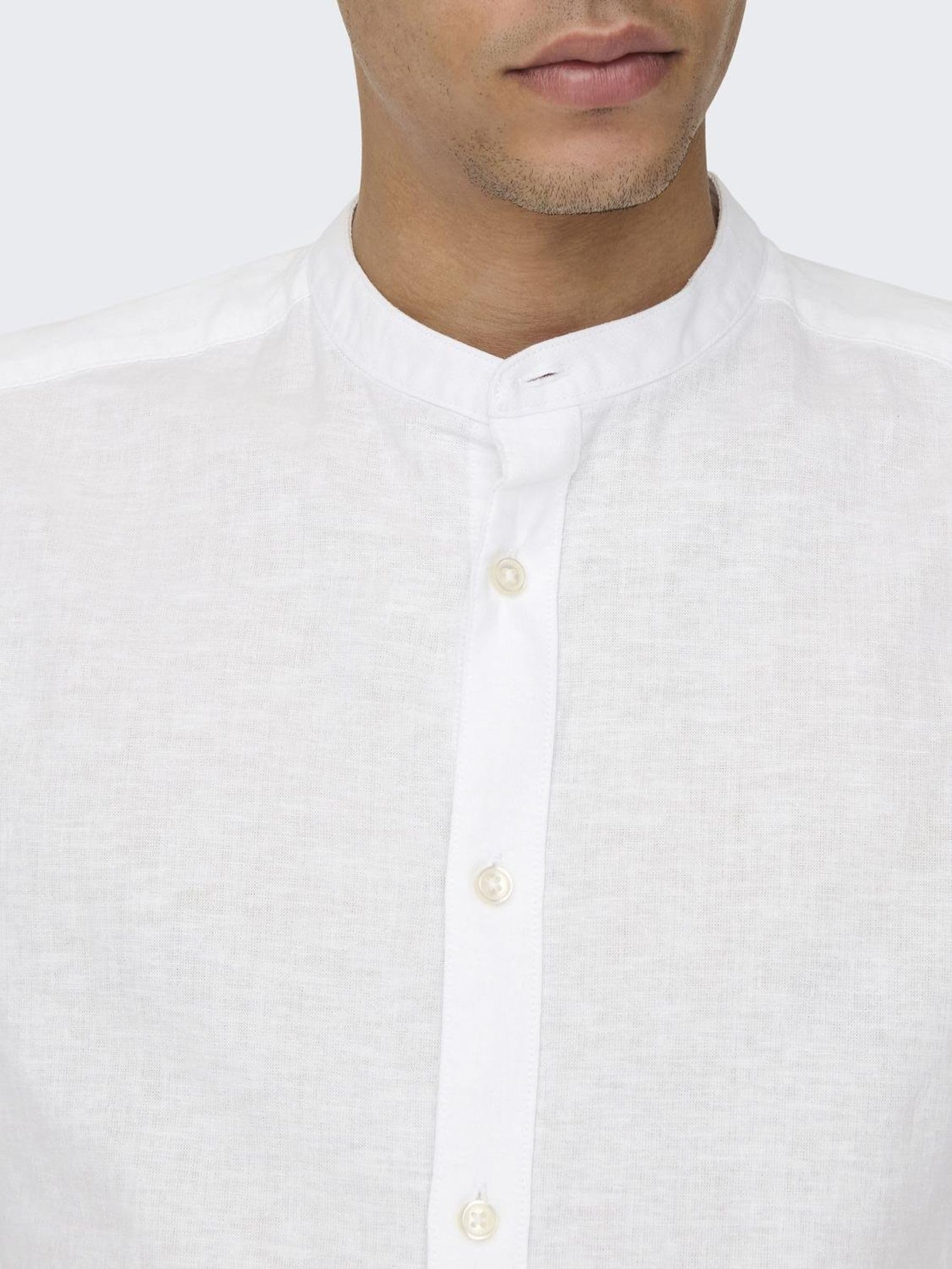 ONLY & SONS Onscaiden Camicia Uomo Lino Slim Fit