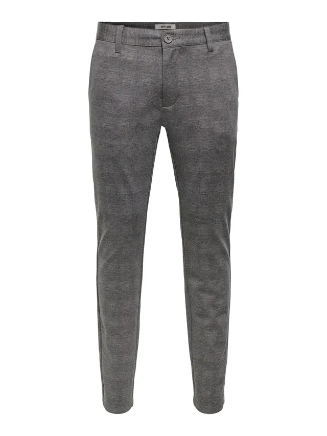 Only & Sons Onsmark Pantaloni uomo 32W/32L nero slim check
