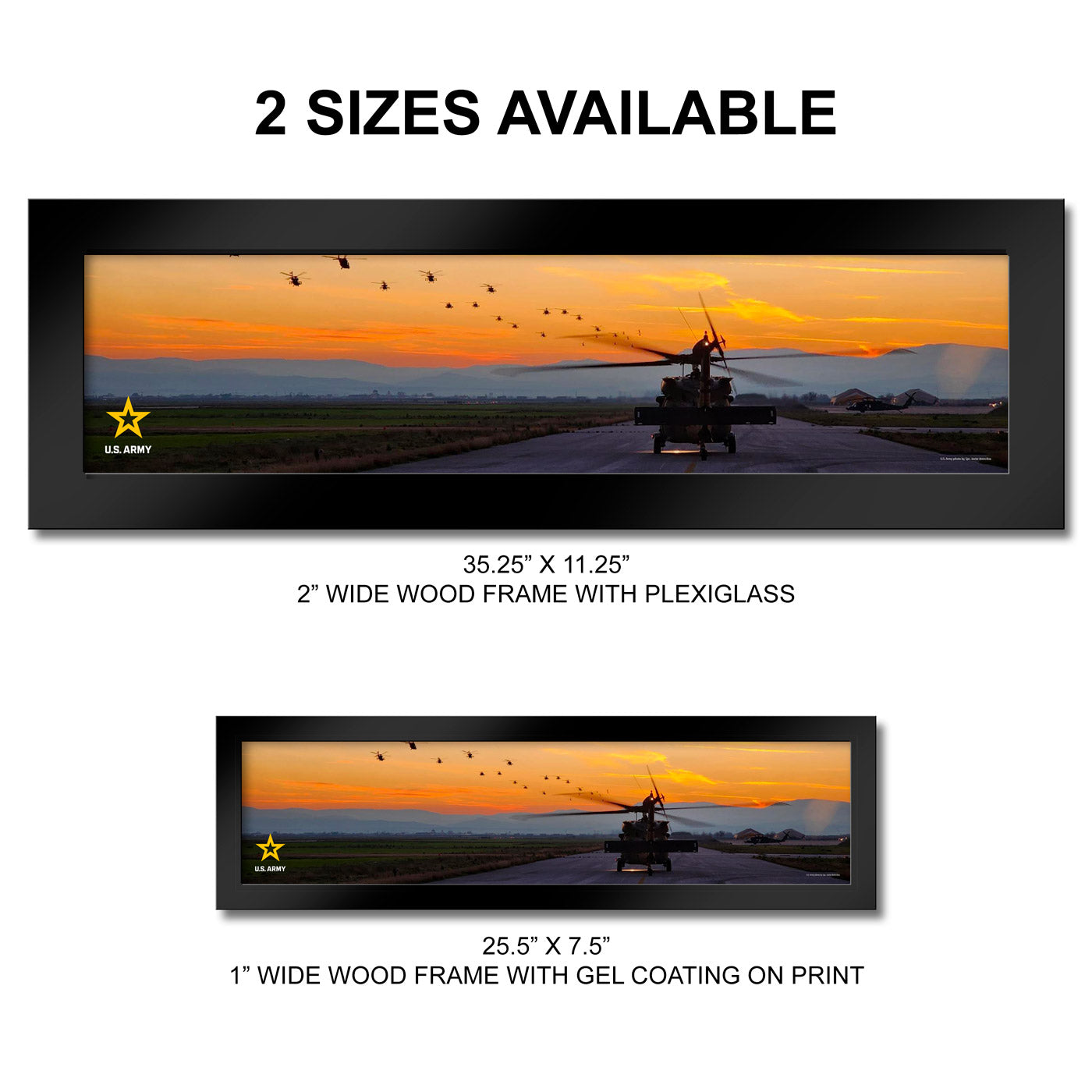 7.62 Design Army Helicopters Stampa incorniciata panoramica