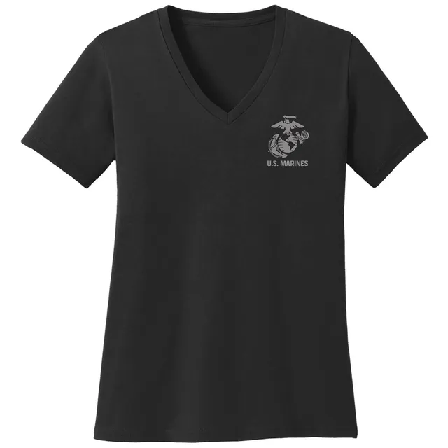 7.62 Design USMC Logo T-Shirt Donna Scollo V Nera L