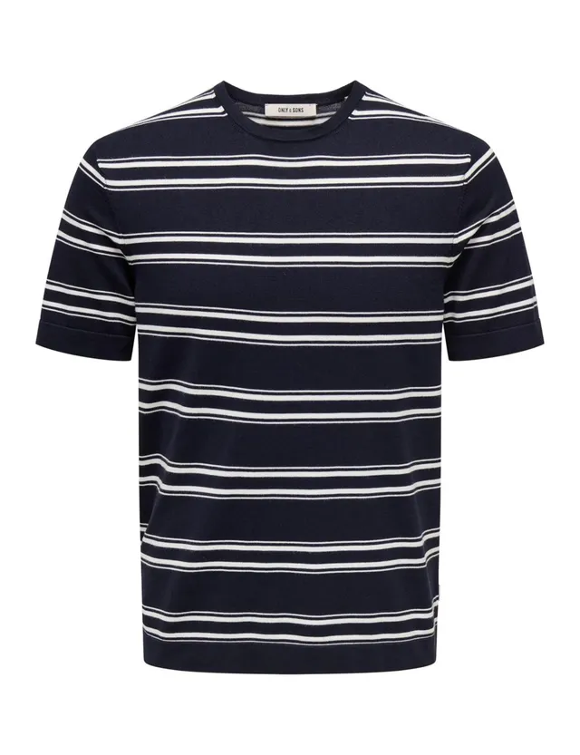 Only & Sons Onswyler Life Stripe Maglia Uomo L Blue Fog