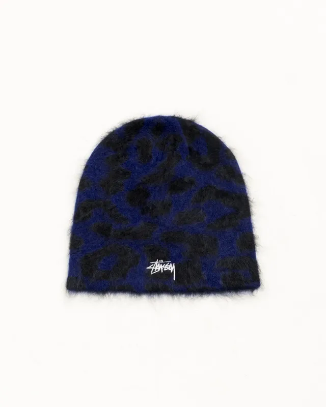 Stussy Skullcap beanie Royal leopardato cachemire