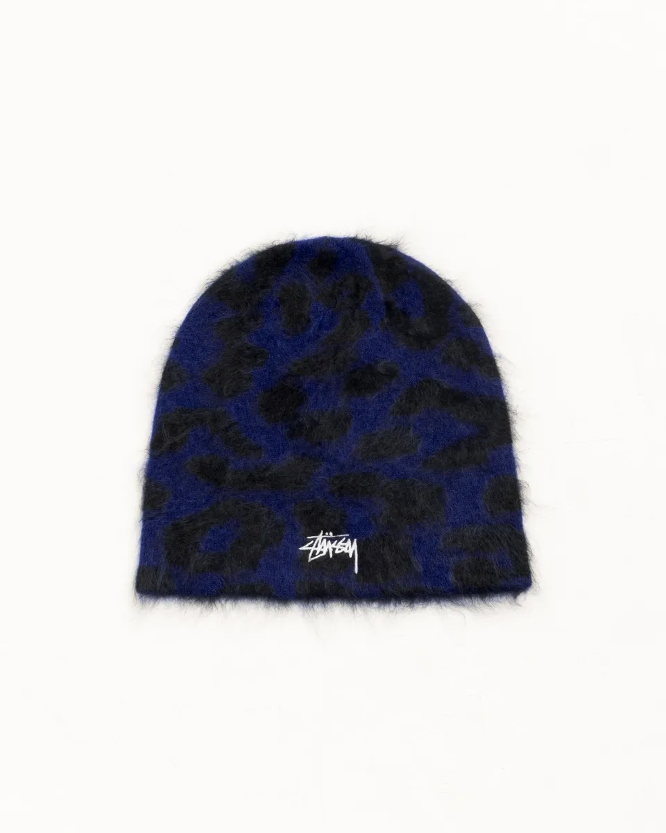 Stussy Skullcap beanie Royal leopardato cachemire