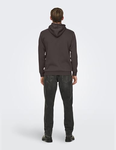 Only & Sons Onsceres felpa cappuccio uomo S marrone cotone