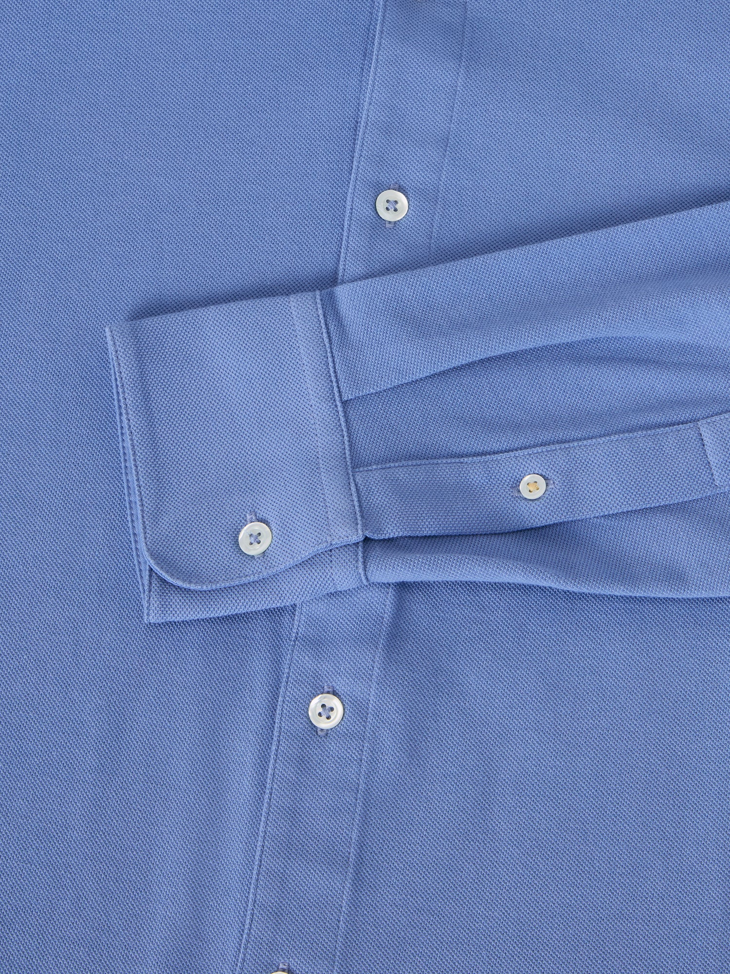 Robert Talbott Foster polo cotone blu manica lunga