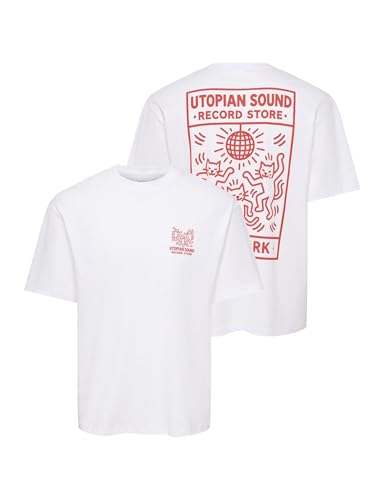 Only & Sons Onsfred World Wide RLX SS Tee T-shirt Bianca S