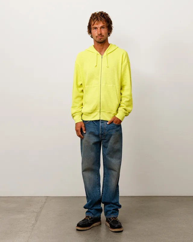 Stussy Lightweight Thermal Hoodie felpa lime cotone