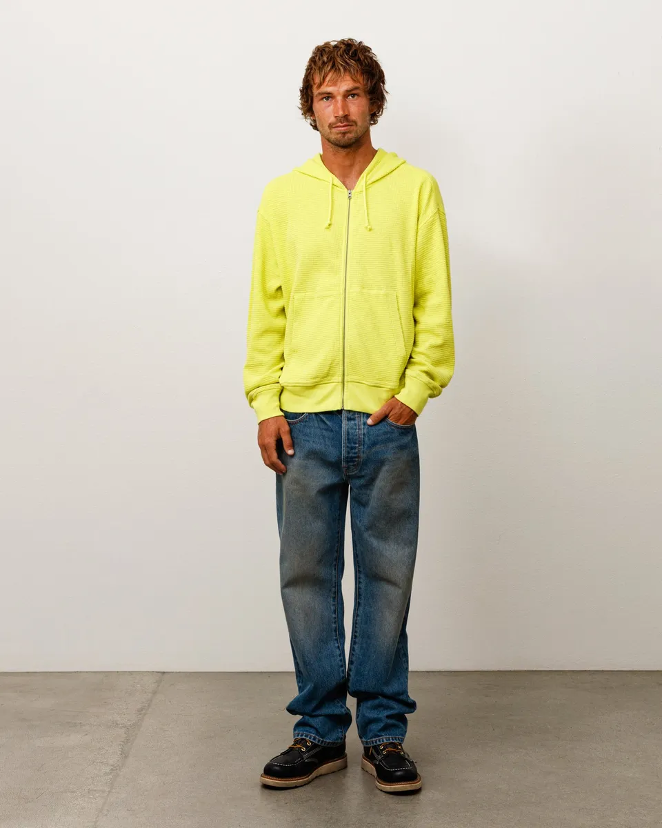 Stussy Lightweight Thermal Hoodie felpa lime cotone