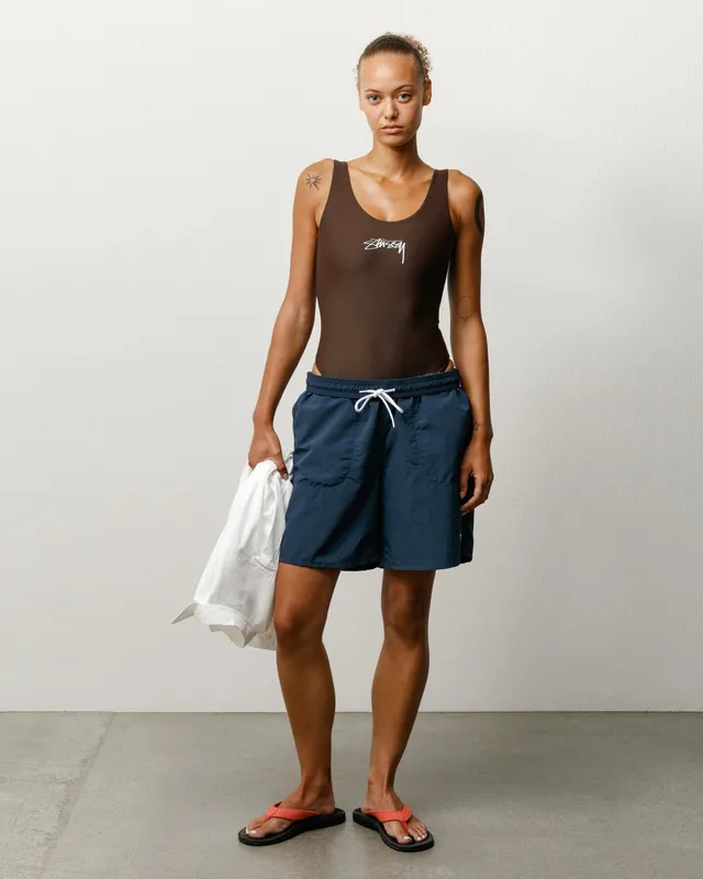Stussy Surf Stock One Piece costume intero Brown elastan