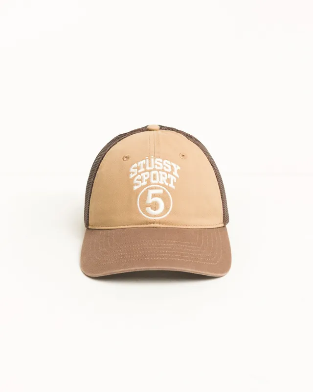 Stussy Sport 5 Trucker Berretto Khaki Cotone